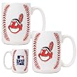 Cleveland Indians MLB 2pc Ceramic Gameball Mug Set - Primary Logo