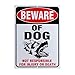 ICObuty Beware of Dog Sign Large 8 x 11 inch 40 Mil Aluminum, For Indoor or Outdoor Use Made Of Rust Free Aluminum-UV Printed Reflective-Easy To Mount Indoors & Outdoors
