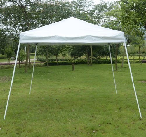 Outsunny Slant Leg Easy Pop-Up Canopy Party Tent, 10 x 10-Feet, White