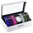XOXO Women's XO9028 Seven Color Silicone Rubber Interchangeable Strap Set Watch