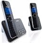 Philips ID5552B/05 Digital Cordless Phone with Answering Machine - Twin Handset - Black