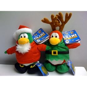 Disney Club Penguin Limited Edition - SET of 2 - Santa and Elf