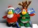 Disney Club Penguin SANTA & ELF REINDEER - Set of 2 - Limited Edition w/COINS