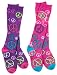 Peace Sign Purple and Fuchsia Knee High Socks