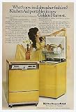 1969 KitchenAid Portable Dishwasher Golden Harvest Print Ad (15088)