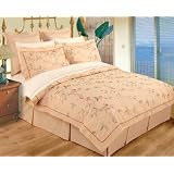 10 Piece Full Queen Beige 100% Cotton High Quality Emboridery Duvet Cover Bedskirt and... by FineHome