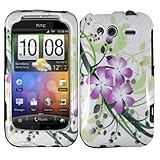 Tmobile HTC Wildfire S Accessory - Lovely Purple Lily Blossom Designer Prot ....