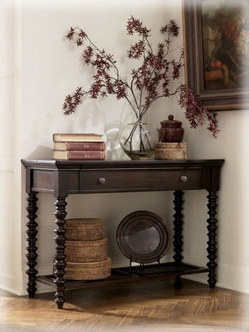 Traditional Dark Brown Key Town Sofa Occasional Table On Sale