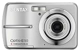 Pentax Optio E50 Digitalkamera (8 Megapixel, 3-fach opt. Zoom, 2,4 Display) silber inkl. original Pentax-Nylontasche und 1GB SD-Karte