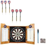 NHL Columbus Blue Jackets dart cabinet includes Darts and Board
