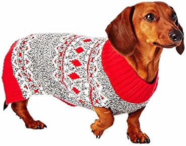 Hotel Doggy Fair Isle Sweater, Cranberry Red, Large