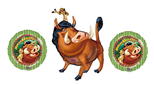 Lion King Timon and Plumbaa Balloon Bouquet - 3 Foil Disney Lion King Balloons