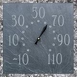 Indoor/Outdoor Slate Thermometer Black