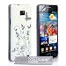 Yousave Accessories Harte Schutz H�lle f�r Samsung Galaxy S2 I9100 Wei� Und Silber Schmetterling Blumen Muster R�ck Schale Cover