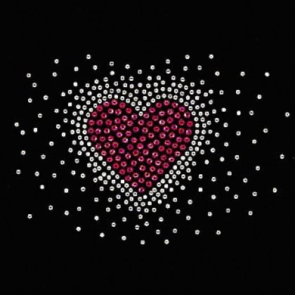 Heart Burst Rhinstone Iron on Transfer Rhinestones Dimensions:4x6