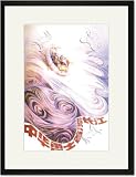 Black Framed/Matted Print 17x23, Chinese Braves