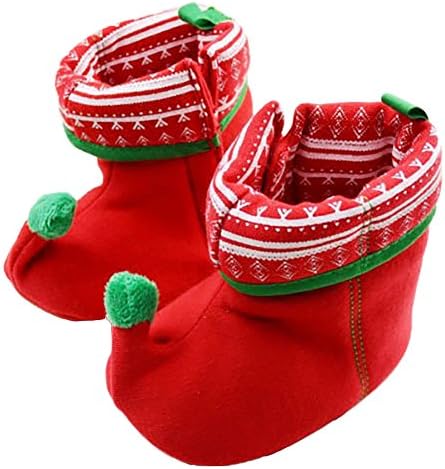 Baby Boy Girl Christmas Crib Shoes Newborn Warm Socks Snow Boots (6-12 Months)