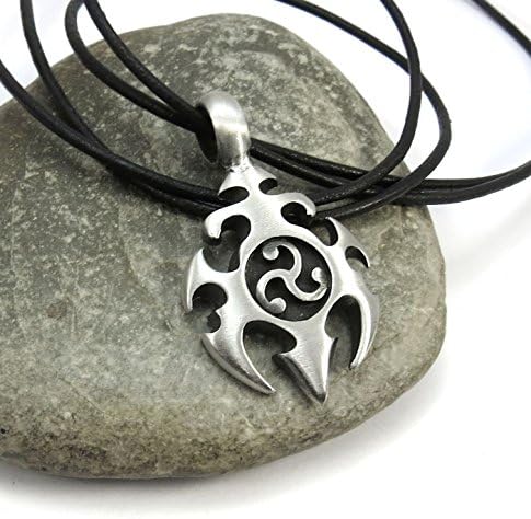 Triskelion Spear Pendant, with Leather Cord