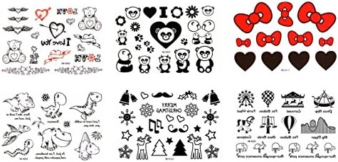 6pcs Waterproof and Fashionable Tattoo Stickers