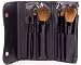 6 Piece Make up Brush Set in Black Roll Pouch