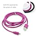OKRAY 3 Pack 3.3ft High Speed Durable PVC Micro USB 2.0 Charging sync Data Cable Cord for Android, Samsung Galaxy S6, HTC, LG, Sony, NOKIA, Xbox One, Motorola, Google Nexus (Black White Hot Pink)