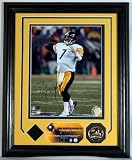 Ben Roethlisberger Autographed Framed 8 x 10 Photograph, Medallion and Piece of Game Used Jersey