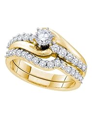 1.00CT DIAMOND 0.30CT CENTER ROUNDD BRIDAL SET