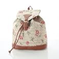 Women's Small Rucksack Backpack Fashion Bags Canvas Pink Rose Design'