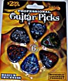 Professional GUITAR PICKS Skulls Dark Side Set of 6 C