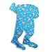 Private Label - Girls Long Sleeve Footed Blanket Sleeper, Aqua - Runs 2 SIZES big (Size 6/6X)