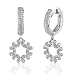 Lavish Glamour: Sterling Silver Hinged Post Hoop Earrings with CZ Diamonds