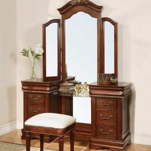 Chalet Cherry Arch Top Bedroom Vanity Color - Medium Wood
