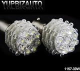 Pair of 1157 LED Light Bulb White 39 Bulbs, 12V Turn Signal Light, Corner Light, Stop Light, Parking Light, Side Marker Light, Tail Light, and Backup Lights