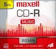 Maxell 5-pack CDR Recordable Media 80minfor Music with slimline Case