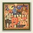 AbsorbaStone Coaster set~ Halloween Jack O'Lanterns ~ 4 Tile Drink Coasters ~...