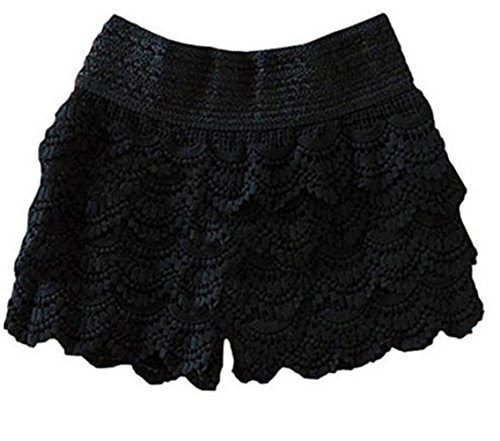 oOstar KK Women Korean Sweet Crochet Tiered Lace Short Skorts Short Pant Skirt