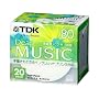 TDK ���y�p CD-R 80�� �z���C�g���C�h�v�����^�u�� 20�� 5mm�P�[�X ���{�� CD-RDE80PWX20N