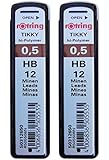 2 Pcs. Rotring Tikky Mechanical Pencil Lead 0.5mm Hb, 12 Lead
