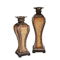 Antique Gold and Marble Finish 2-pc. Candleholder Set