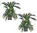 TWO Pre-Potted 24" Mixed Artificial Silk Plants for Home Decoration