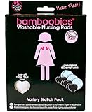 Bamboobies Super-Soft Washable Nursing Pads - 6 Pair Breast Pad Mix, Black