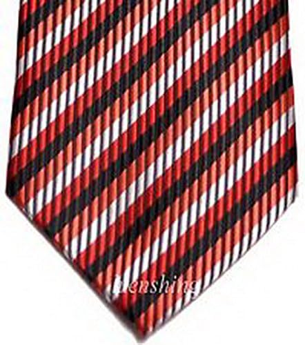 William Design Mens polyester woven neck tie necktie prom silver black white wd-14771