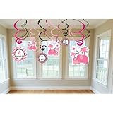 Sweet Safari Girl Swirl Hanging Decorations (3ct)