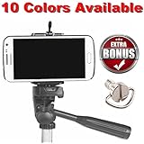 Cell Phone Tripod Adapter - iPhone Tripod Mount - SE 6 6S Plus 5 5S 5C 4 4s Clip Holder Connector Head Smartphone Attachment Samsung Galaxy S7 S6 S5 S4 S3 S2 - DaVoice (Black)