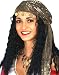 Gypsy Wig with Scarf Kerchief Coins Costume Glitter Hat