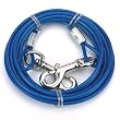 Cruising Companion 15-Feet Vinyl Coated Steel Cable Dog Tie Out with Clip, Blue