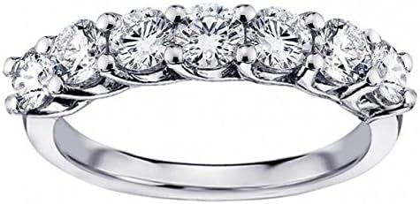 1.30 CT TW Round Diamond Braide Prong Set Wedding Band in 14k White Gold - Size 5.5