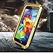 ELECDAY Newest Extreme Shockproof Waterproof Dust/Dirt/snow Proof Armor Tank Aluminum Metal Gorilla Glass Military Heavy Duty Protector Cover Hard case for Samsung Galaxy S5 (Gold)