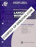 ** Elements of Language, Language Workshop, Sixth Course, Grade 12, Teacher s Manual *MANUAL ONLY* for Interactive Multimedia CD-ROM Software (Holt, Rinehart and Winston, ISBN: 0030955084) Multimedia Curriculum Systems (HRW) IDK EOL *SHIPS SAME DAY* ** Elements of Language, Language Workshop, Sixth Course, Grade 12, Teacher s Manual *MANUAL ONLY* for Interactive Multimedia CD-ROM Software (Holt, Rinehart and Winston, ISBN: 0030955084) Multimedia Curriculum Systems (HRW) IDK EOL *SHIPS SAME DAY*