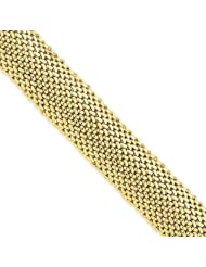 14k Yellow Gold 18.75mm Polished Mesh Bracelet